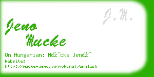 jeno mucke business card